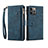 Funda de Cuero Cartera con Soporte Carcasa L20 para Apple iPhone 14 Pro Azul