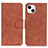 Funda de Cuero Cartera con Soporte Carcasa L27 para Apple iPhone 13 Marron