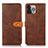 Funda de Cuero Cartera con Soporte Carcasa L29 para Apple iPhone 15 Pro Marron