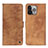 Funda de Cuero Cartera con Soporte Carcasa L30 para Apple iPhone 14 Pro Max Marron