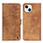 Funda de Cuero Cartera con Soporte Carcasa L30 para Apple iPhone 15 Marron