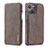 Funda de Cuero Cartera con Soporte Carcasa LC1 para Apple iPhone 13 Gris