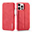 Funda de Cuero Cartera con Soporte Carcasa LC1 para Apple iPhone 13 Pro Max Rojo