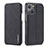 Funda de Cuero Cartera con Soporte Carcasa LC1 para Apple iPhone 14 Plus Negro