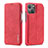 Funda de Cuero Cartera con Soporte Carcasa LC1 para Apple iPhone 14 Plus Rojo