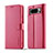 Funda de Cuero Cartera con Soporte Carcasa LC1 para Google Pixel 8 Pro 5G Rosa Roja