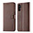 Funda de Cuero Cartera con Soporte Carcasa LC1 para Samsung Galaxy A13 5G Marron