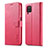 Funda de Cuero Cartera con Soporte Carcasa LC1 para Samsung Galaxy A22 4G Rosa Roja