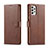 Funda de Cuero Cartera con Soporte Carcasa LC1 para Samsung Galaxy A23 4G Marron