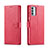 Funda de Cuero Cartera con Soporte Carcasa LC1 para Samsung Galaxy F23 5G Rosa Roja