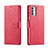 Funda de Cuero Cartera con Soporte Carcasa LC1 para Samsung Galaxy M23 5G Rosa Roja