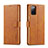 Funda de Cuero Cartera con Soporte Carcasa LC1 para Samsung Galaxy M52 5G Marron Claro