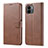 Funda de Cuero Cartera con Soporte Carcasa LC1 para Xiaomi Poco C50 Marron