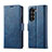 Funda de Cuero Cartera con Soporte Carcasa LC2 para Samsung Galaxy Z Fold5 5G Azul