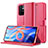 Funda de Cuero Cartera con Soporte Carcasa LC2 para Xiaomi Redmi Note 11T 5G Rosa Roja