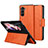 Funda de Cuero Cartera con Soporte Carcasa LD1 para Samsung Galaxy Z Fold5 5G Naranja