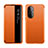 Funda de Cuero Cartera con Soporte Carcasa LF1 para Huawei P50e Naranja