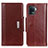 Funda de Cuero Cartera con Soporte Carcasa M01L para Oppo A94 4G Marron