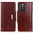 Funda de Cuero Cartera con Soporte Carcasa M01L para Oppo Reno6 5G Marron