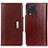 Funda de Cuero Cartera con Soporte Carcasa M01L para Samsung Galaxy M32 4G Marron