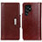 Funda de Cuero Cartera con Soporte Carcasa M01L para Samsung Galaxy S22 Ultra 5G Marron