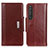 Funda de Cuero Cartera con Soporte Carcasa M01L para Sony Xperia 1 III Marron