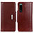 Funda de Cuero Cartera con Soporte Carcasa M01L para Sony Xperia 5 III Marron