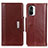 Funda de Cuero Cartera con Soporte Carcasa M01L para Xiaomi Redmi K40 5G Marron