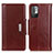 Funda de Cuero Cartera con Soporte Carcasa M01L para Xiaomi Redmi Note 10 5G Marron