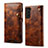 Funda de Cuero Cartera con Soporte Carcasa M01T para Samsung Galaxy S24 Plus 5G Marron