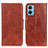 Funda de Cuero Cartera con Soporte Carcasa M02L para Motorola Moto E22 Marron