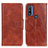 Funda de Cuero Cartera con Soporte Carcasa M02L para Motorola Moto G Pure Marron