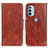 Funda de Cuero Cartera con Soporte Carcasa M02L para Motorola Moto G31 Marron