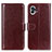 Funda de Cuero Cartera con Soporte Carcasa M02L para Nothing Phone 1 Marron