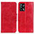 Funda de Cuero Cartera con Soporte Carcasa M02L para Oppo A74 4G Rojo