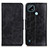 Funda de Cuero Cartera con Soporte Carcasa M02L para Realme C21 Negro