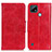 Funda de Cuero Cartera con Soporte Carcasa M02L para Realme C21 Rojo