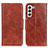 Funda de Cuero Cartera con Soporte Carcasa M02L para Samsung Galaxy S21 FE 5G Marron