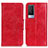 Funda de Cuero Cartera con Soporte Carcasa M02L para Vivo V21e 5G Rojo