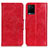 Funda de Cuero Cartera con Soporte Carcasa M02L para Vivo Y21a Rojo