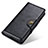 Funda de Cuero Cartera con Soporte Carcasa M03L para Samsung Galaxy S24 Ultra 5G Negro