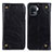 Funda de Cuero Cartera con Soporte Carcasa M04L para Oppo F19 Pro Negro