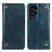 Funda de Cuero Cartera con Soporte Carcasa M04L para Samsung Galaxy S21 Ultra 5G Azul