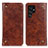 Funda de Cuero Cartera con Soporte Carcasa M04L para Samsung Galaxy S21 Ultra 5G Marron