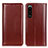 Funda de Cuero Cartera con Soporte Carcasa M05L para Sony Xperia 5 III Marron