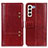 Funda de Cuero Cartera con Soporte Carcasa M06L para Samsung Galaxy S21 5G Rojo