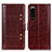 Funda de Cuero Cartera con Soporte Carcasa M06L para Sony Xperia 5 III Marron