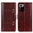 Funda de Cuero Cartera con Soporte Carcasa M06L para Xiaomi Redmi Note 10 Pro 5G Marron