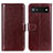 Funda de Cuero Cartera con Soporte Carcasa M07L para Google Pixel 6a 5G Marron