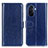 Funda de Cuero Cartera con Soporte Carcasa M07L para Huawei Enjoy 50 Azul